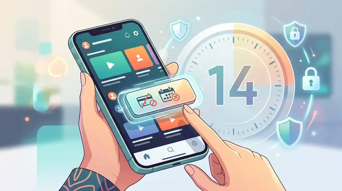 Illustration d'un smartphone pour résilier son abonnement Crunchyroll avec un bouton d'annulation de streaming mis en avant.