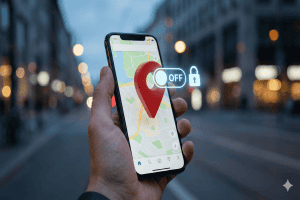 Smartphone affichant une fiche établissement Google Maps en cours de fermeture ou de suppression.