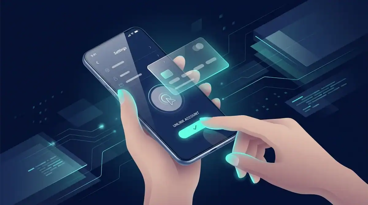 Main interagissant avec un smartphone pour supprimer une carte bancaire dans les paramètres de l'application X Twitter