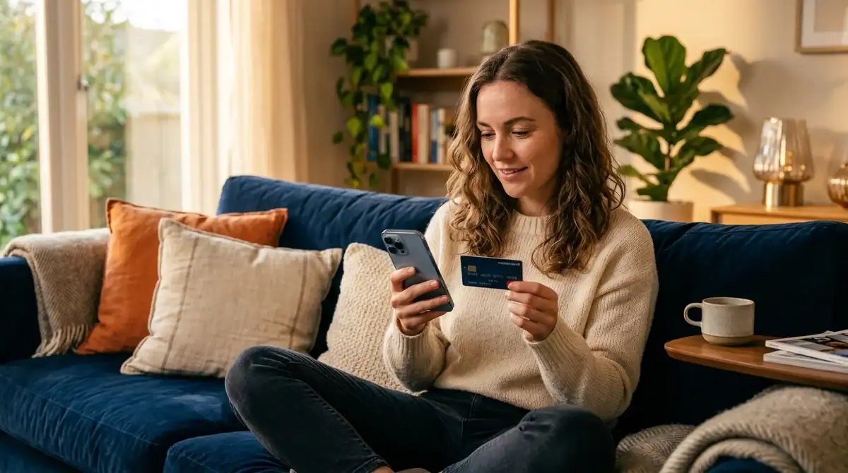 Personne utilisant son smartphone pour supprimer une carte bancaire AliExpress et sécuriser son compte Alipay.