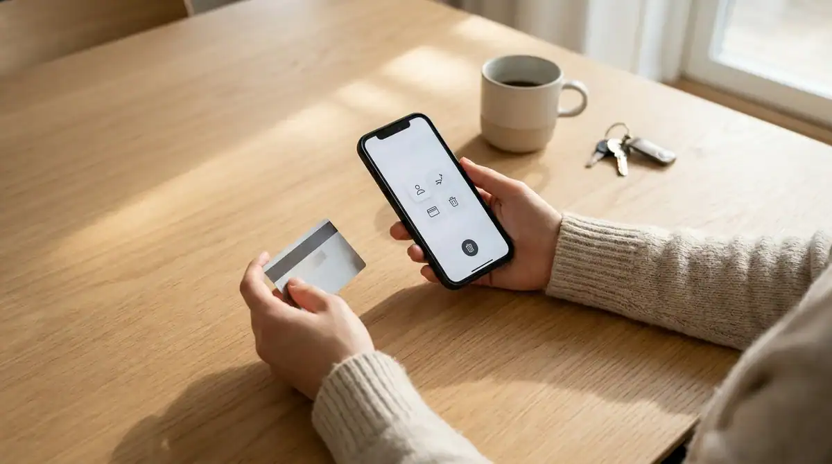 Mains utilisant un smartphone pour supprimer en toute sécurité des données de paiement sur le site Airbnb