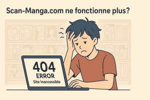 Scan-Manga.com ne fonctionne plus, un utilisateur frustré devant un écran d'erreur 404.